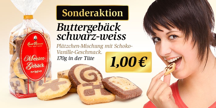 schwarz-weiss Buttergebäck schwarz-weiss Buttergebäck