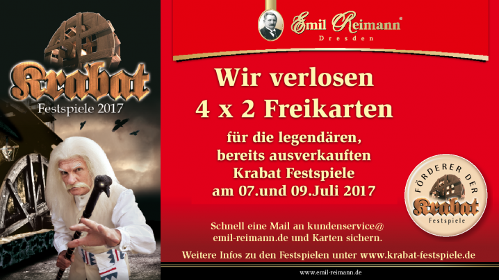 Wir verlosen 4 x 2 Freikarten Wir verlosen 4 x 2 Freikarten